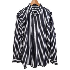 Uniqlo Extra Fine Cotton Broadcloth Popover Shirt Mens XL Navy White Striped